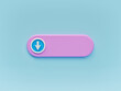 minimal Download button on pastel blue background. 3d rendering