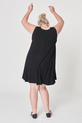 Canvas Print - Black dress plus size apparel mockup body positivity shoot