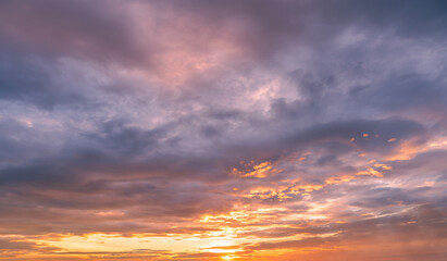 Wall Mural - Sunset sky for background or sunrise sky and cloud at morning.