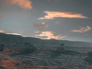 sunset over the mountains