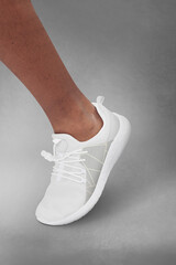 Wall Mural - Men's fashion off white sneakers mockup studio shot