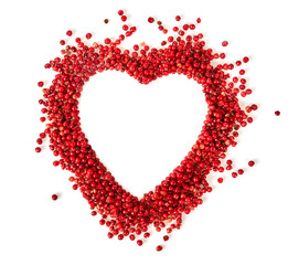 Poster - red peppercorns isolated on white background