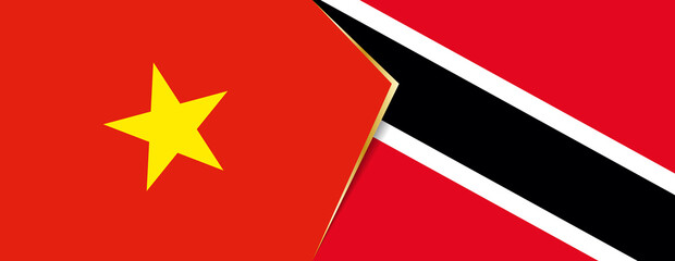 Canvas Print - Vietnam and Trinidad and Tobago flags, two vector flags.