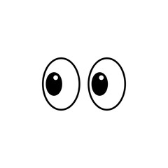 Look or sideways glance icon vector