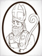 Religious Image of Saint Nicholas in Hand Drawn Style, Vector Illustration