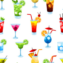 Alcohol Cocktails Seamless Pattern.