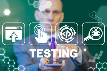 Wall Mural - concept of application and software testing.
