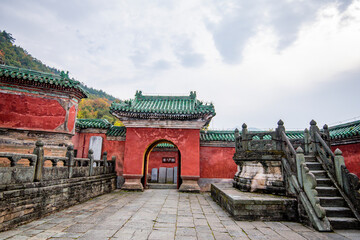 Wall Mural - Street view local visitor and tourist Wudang shan Mountains.