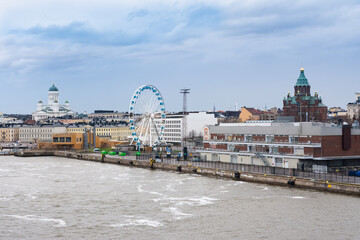 Wall Mural - View of Helsinki from the departing ferry	