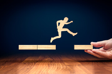 Wall Mural - coach motivate to personal development and jump to the new era