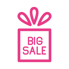 Poster - big sale commercial lettering in gift vector illustration design