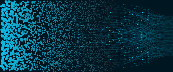 Leinwandbilder - Big data concept. Abstract background with dots and lines.