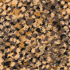 Wall Mural - Camo seamless pattern. Camouflage abstract spotted background in beige and brown