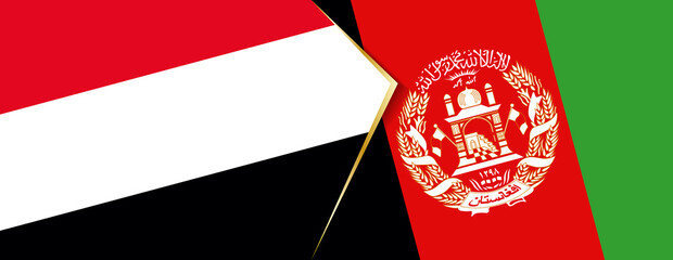 Wall Mural - Yemen and Afghanistan flags, two vector flags.