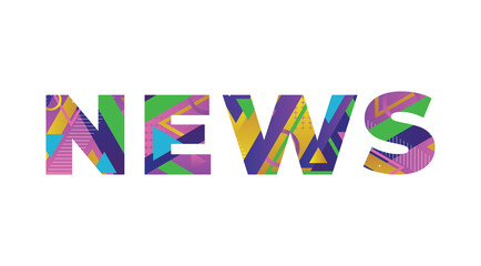 Sticker - News Concept Retro Colorful Word Art Illustration