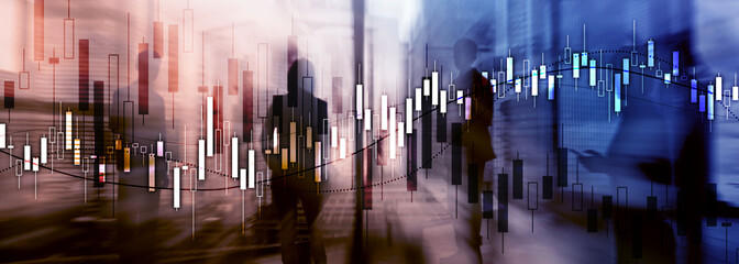 Wall Mural - Financial Stock Market Graph. Website Economic Banner.