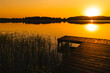 Leinwandbild Motiv sunrise over the lake in Poland, Wigry National Park