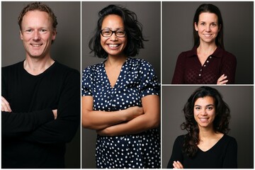 Canvas Print - Group of happy commercial people smiling