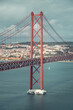 a great fast that stretches over the river. Bridge on April 25 in Portugal. A similar bridge as in San Francisco