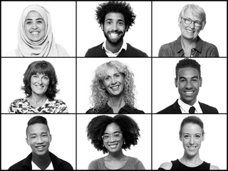 Wall Mural - Group of happy commercial people smiling