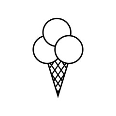 Poster - ice cream delicious line style icon