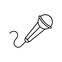 Poster - microphone sound device line style icon