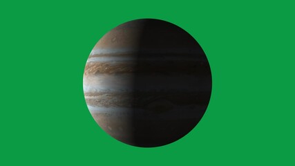Wall Mural - beautiful planet of jupiter animation. jupiter is rotating. milky way galaxy's giant planet of jupit