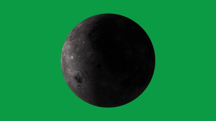 Wall Mural - natural satellite of the world: moon, luna, lunar. beautiful texture and moonlight in green screen. 
