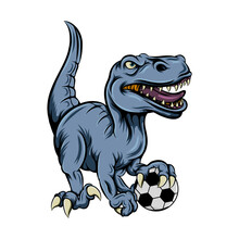 The Dinosaur Playing The Football For The Football Club Mascot Inspiration