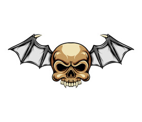 The Dracula head skull with with the small bat's wings for the motorcycle logo inspiration