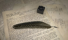 United States Constitution And Feather Pen