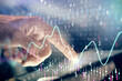 © peshkova - Multi exposure of man's hands holding and using a phone and financial chart drawing. Market analysis concept.