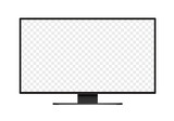 Fototapeta Kosmos - Flat design illustration of monitor for computer or television. Black frame with blank white screen for adding text or image. Isolated on white background, vector