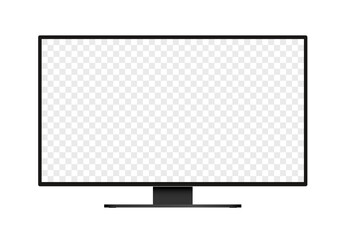 flat design illustration of monitor for computer or television. black frame with blank white screen 