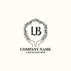 Initial LB Handwriting, Wedding Monogram Logo Design, Modern Minimalistic and Floral templates for Invitation cards