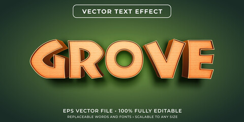 Wall Mural - editable text effect - wooden text style