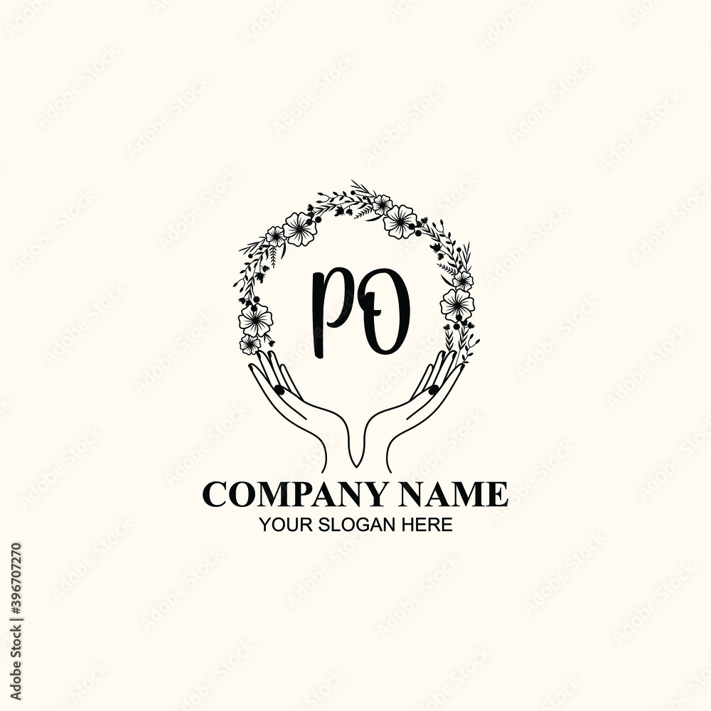 Initial PO Handwriting, Wedding Monogram Logo Design, Modern ...