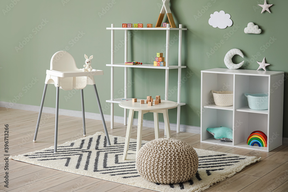 Interior of modern playroom in kindergarten