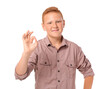 © Pixel-Shot - Teenage boy showing OK on white background