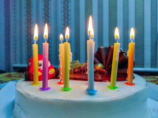 happy birthday cake with candles