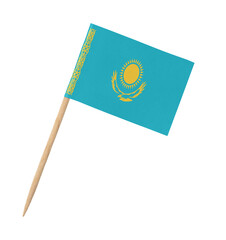 Wall Mural - Small paper flag of Kazakhstan on wooden stick