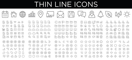 Wall Mural - thin line icons