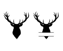 Deer Head Bundle SVG, Deer Head Name, Elk Head Monogram Svg, Deer Head Split Monogram Svg, Silhouette Cut File, Clipart, Elk Head File-120