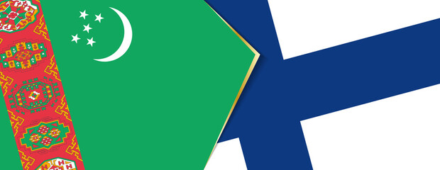 Turkmenistan and Finland flags, two vector flags.