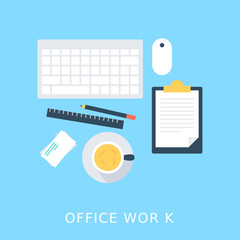 Canvas Print - 
Office Work Flat Vector Icon
