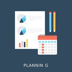 Canvas Print - 
Planning Flat Vector Icon
