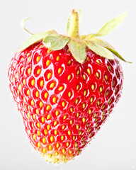 The organic strawberries berry on white background