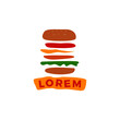 BURGER FLY LOGO DESIGN WITH SIMPLE AND FLAT STYLE FOR RESTAURAND AND FASTFOOD BRAND IDENTITY