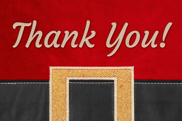 Wall Mural - Thank you message on red Christmas Santa suit