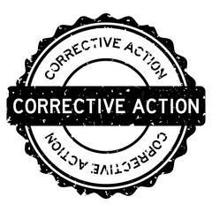 Poster - Grunge corrective action word round rubber seal stamp on white background